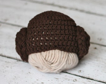 Princess Leia baby hat - infant to toddler sizes available