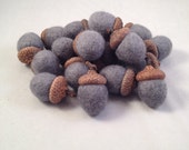 All Natural Wool Felt Acorns Vermont Waldorf Inspired Decoration and Miniature Toy