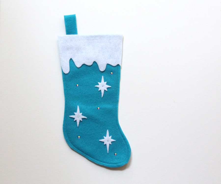 LAST ONE christmas stocking, blue white stars, ecofriendly felt stocking, modern christmas decor, hostess gift, christmas gift, letterhappy