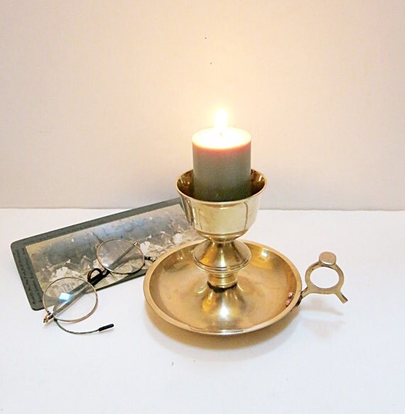 Brass Candle Holder Holds 3 Sizes of Candles Finger by CoconutRoad