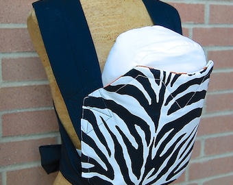 Reversible Mei Tai Carrier - Zebra Print and Orange Dot