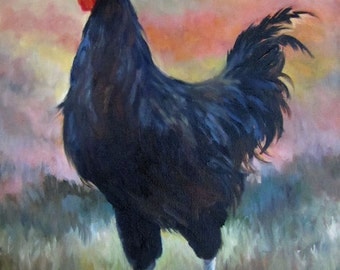 Colorful Rooster Print Painting By Cheri Wollenberg Fine Art America