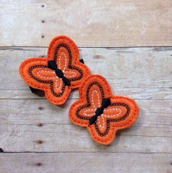 Butterfly Felt Hair Clip by lilliannamarie on Etsy