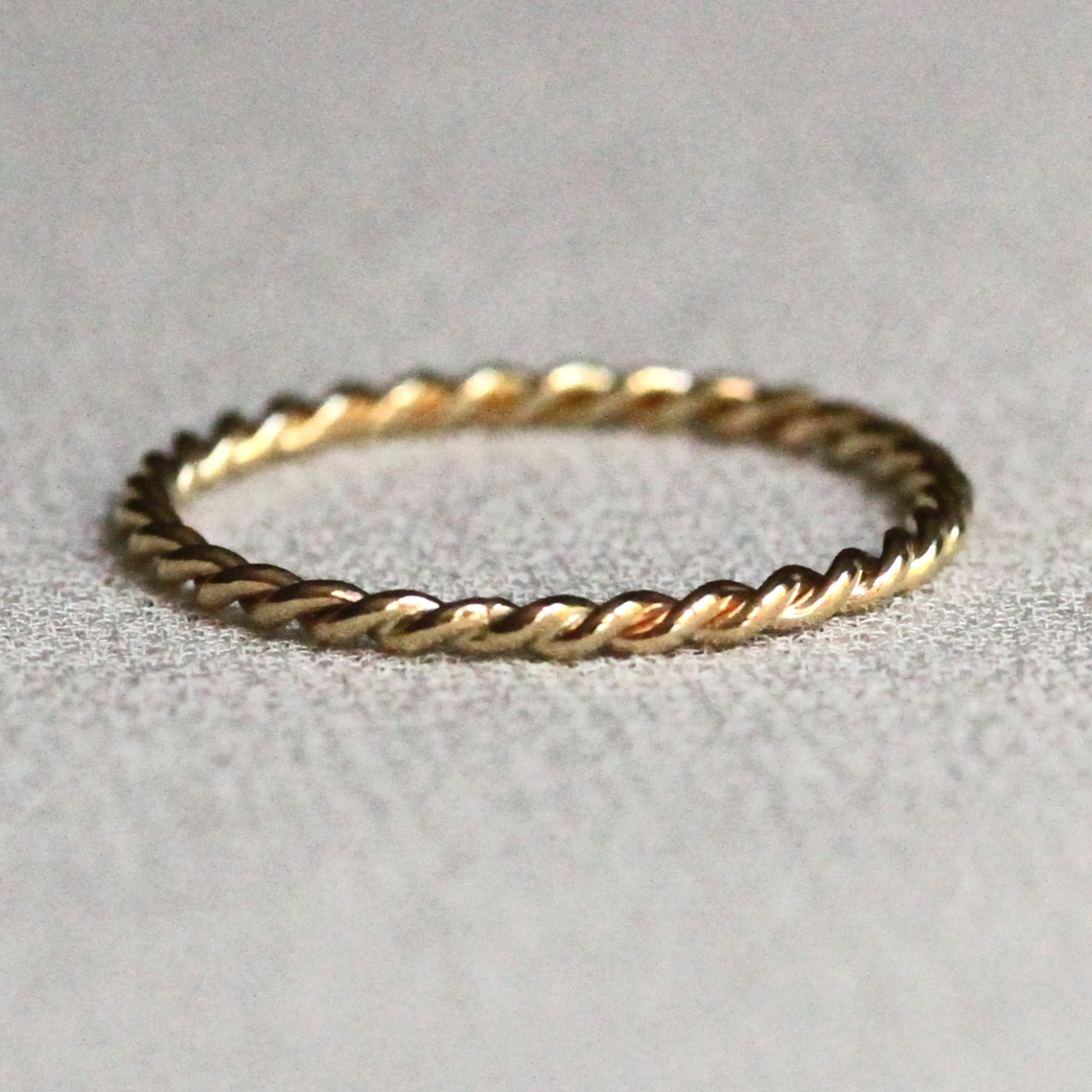 Rope Twist Ring 14k Gold Solid 14k White or Green or Rose
