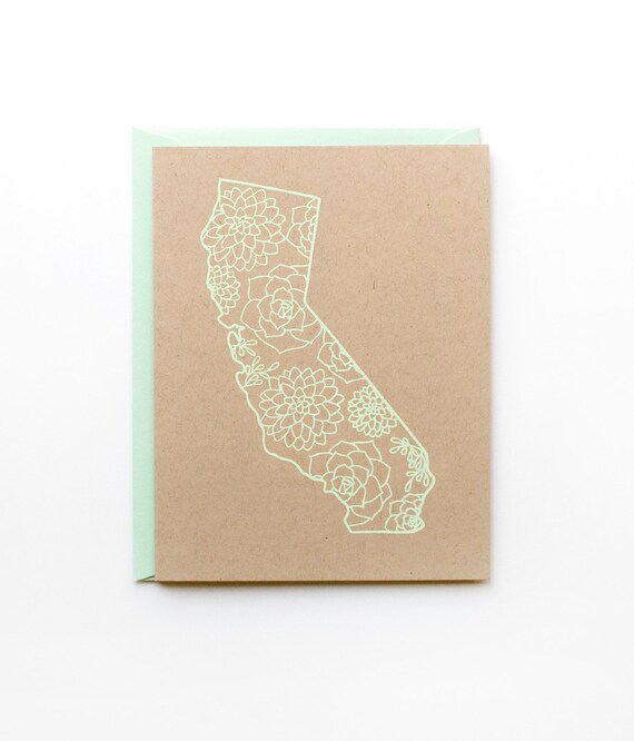 1 cal printing card Succulents Print Card California Screen DISCONTINUED