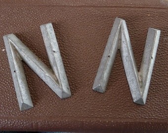 Letter N Marker Tag Art Deco Retro Mid Century Vintage Hardware