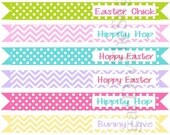 Easter Straw Flags, Easter Flag, Easter Straw, Easter Party, Easter Printable, Bunny Printable, Easter Chick, Food Flags, Instant Download Il_170x135