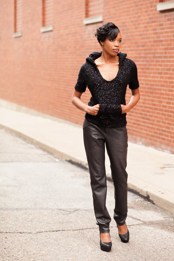 Items similar to Faux Croc Leather Pants on Etsy