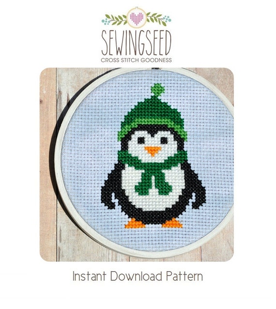 Easy Penguin Cross Stitch Pattern Instant Download