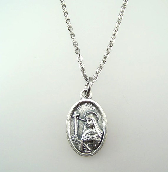 Saint Rita Medal Necklace