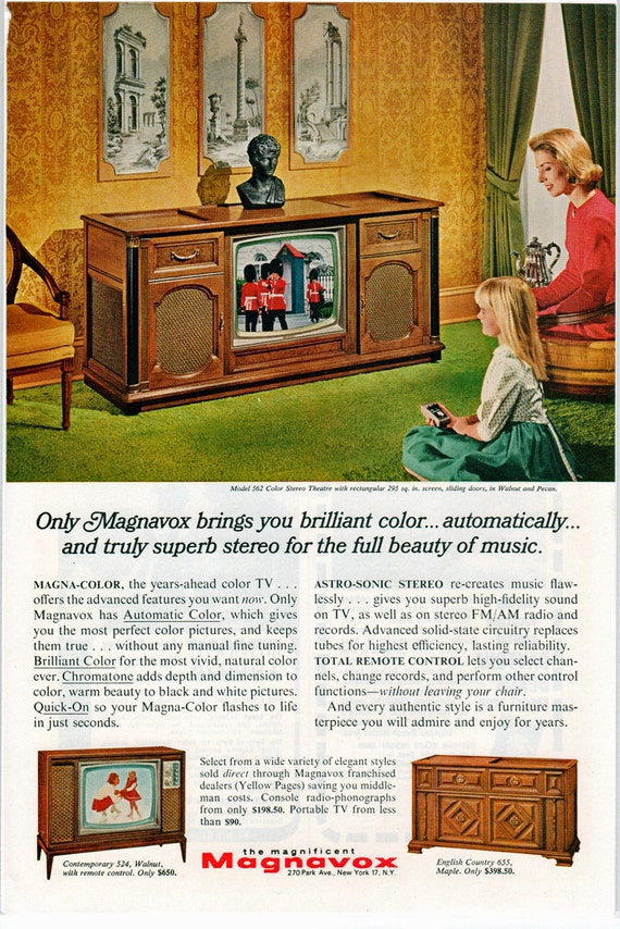 Magnavox Cabinet Television Ad 1966