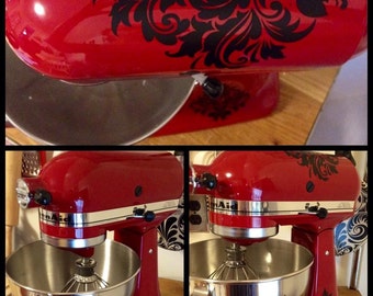 Damask Kitchenaid Mixer DECALS Vinyl Wall Lettering Words Quotes Decals Art Custom