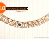 Give Thanks Banner : Thanksgiving Banner // Turkey Day Sign // Holiday Decoration // SAMPLE SALE Il_170x135