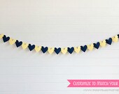 HEART Garland - Navy Blue and Lemon Yellow : Wedding Decoration | Party Decoration | Bridal Shower | Love Bunting | CUSTOMIZE the COLORS Il_170x135