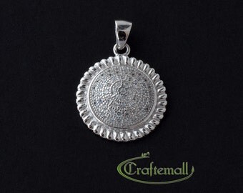 Clearance: 1 Sterling silver pendant with cubic zirconia - ZMPD002W
