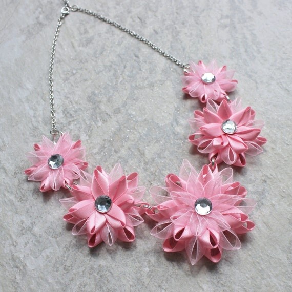 Items similar to Pink Necklace, Pink Statement Necklace, Pink Necklaces 