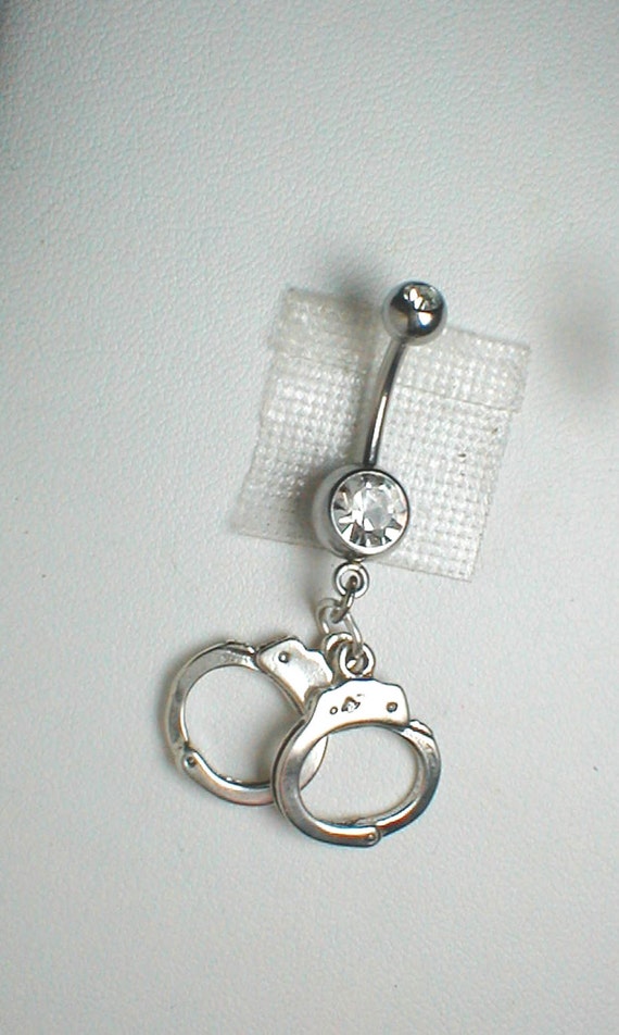 Handcuffs Belly Ring Sterling Silver and Moveable
