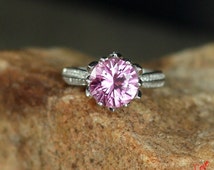 Light pink moissanite engagement rings