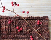 Hand knit brick red brown cowl / rust brown / autumn warm brown / winter / urban rustic / neck cozy / neck warmer / scarf / granite color
