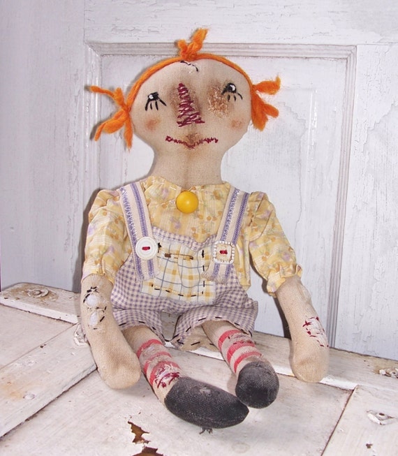 Primitive Grungy Worn Torn Raggedy Ann Annie Doll PrimsGoneWild RWTD-#-00