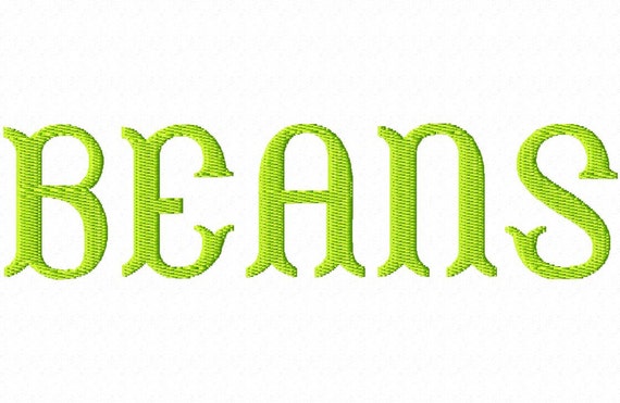 Beans Machine Embroidery Font Sizes 1234 Buy 2 By Lillipadts