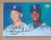 1994 Upper Deck Mickey Mantle/Ken Griffey Jr. Dual Autograph Baseball Card
