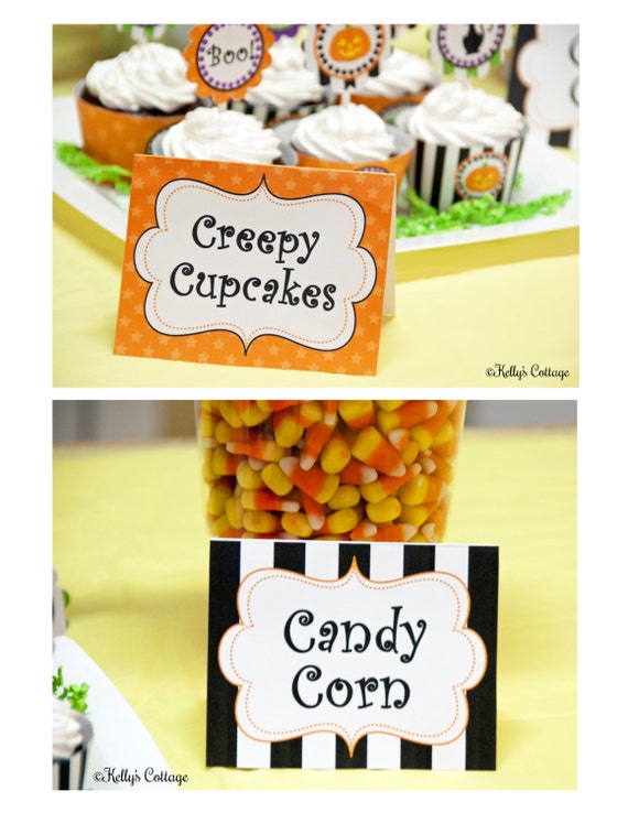 Free printable food labels for halloween party