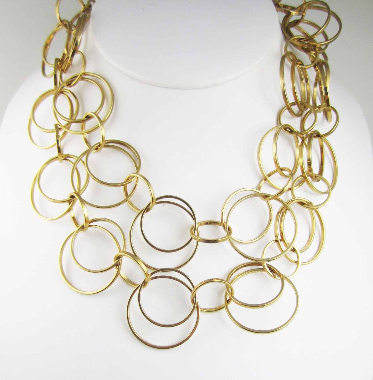Signed Joan Rivers Necklace Layered Circles by LadyandLibrarian