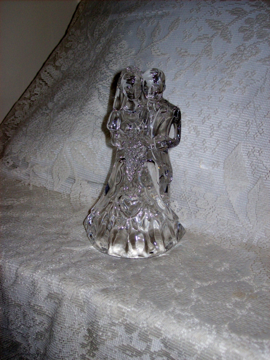 Vintage Bride & Groom Cake Topper Marquis Waterford Crystal