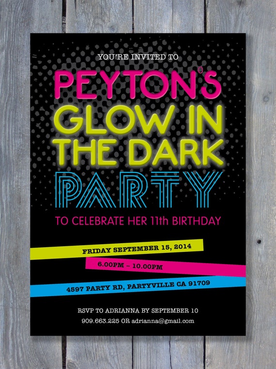 Glow In The Dark Party Invitations 3