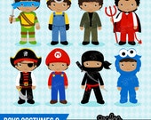 BOYS COSTUMES 2 Digital Clipart, Halloween Clipart, Costume Party Clipart / Instant Download Il_170x135