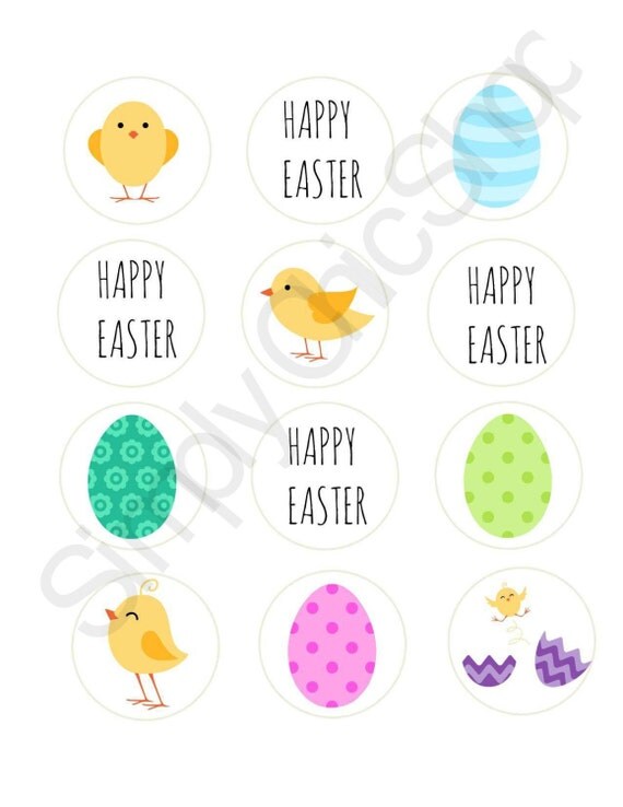EASTER PRINTABLE- Cupcake Toppers // Easter party // Instant Download Il_570xn