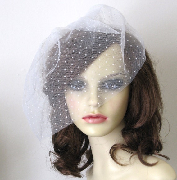 Birdcage veil face veil in Italian dotted by CoutureWeddingVeils