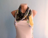 Black Summer Scarf, Women Scarf, Cotton Scarf, Ethnic Scarf