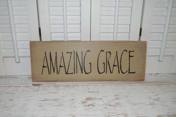 Amazing Grace Sign Wall Decor Country Home by hensnesttreasures