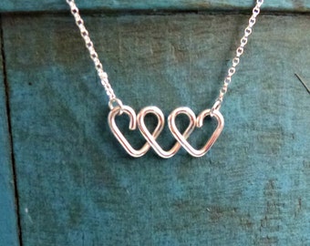 Bridesmaid Gift,Heart Infinite Love Necklace, Wedding Necklace, Sterling Silver, Rose gold or gold Heart Necklace, Best Friends Gift