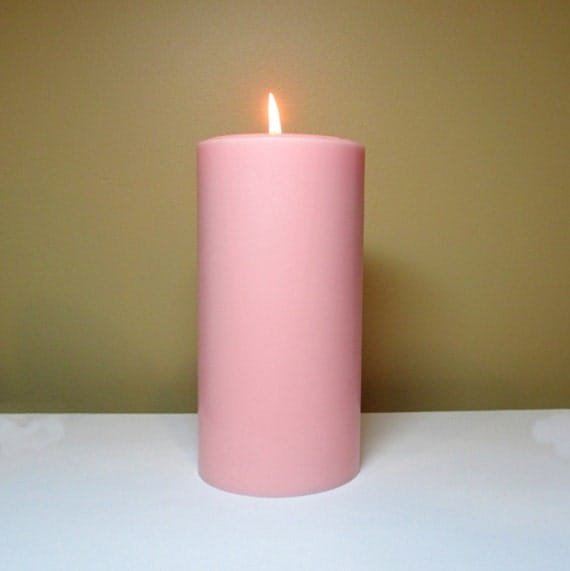 Light Pink Soy Pillar Candle Unscented Choose 4