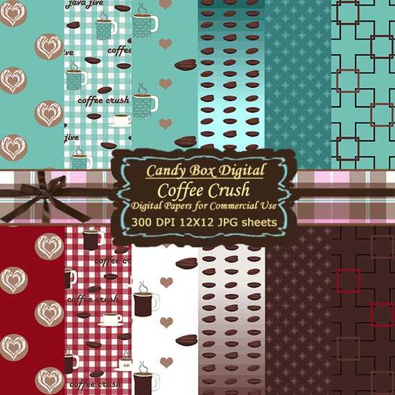 Coffee Paper Coffee Digital Paper Coffee by CandyBoxDigital