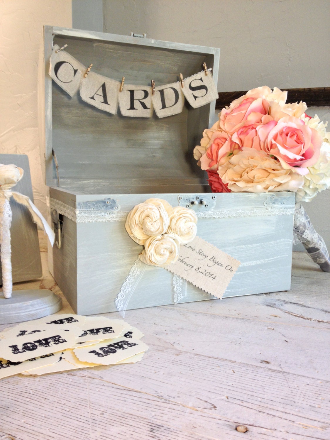 Wedding Shabby Chic Guest Book Alternative by Burlap and Linen