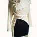 Wrap Tunic , Cotton Sweater , Shrug , Tunic-over all , leather brooch