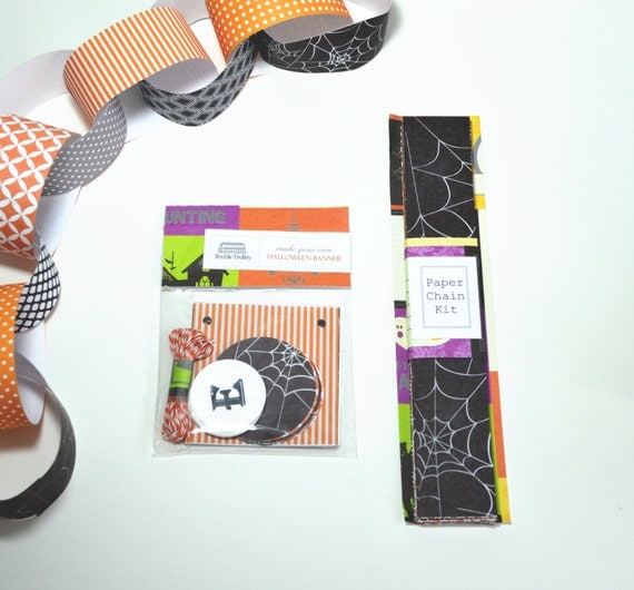 Halloween Paper Chain and Banner Kit / craft for children / Halloween Decor / Halloween