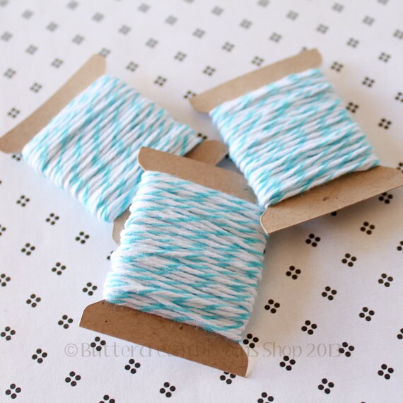 Bakers Twine - Light Blue - 15 Yards - 4 Ply Blue Cotton Bakers Twine for Scrapbooking Giftwrapping Cardmaking Il_570xn