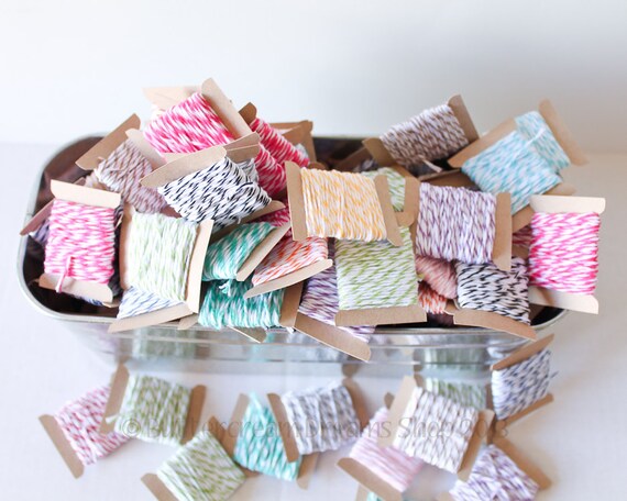 Bakers Twine - YOU CHOOSE ANY 3 - 5 Yard Lengths - 4 Ply Cotton Bakers Twine for Scrapbooking Giftwrapping Cardmaking Il_570xn