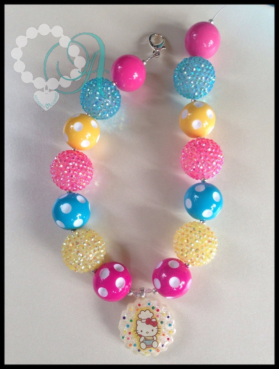 Items similar to Hello Kitty Girls Chunky Bead Necklace on Etsy