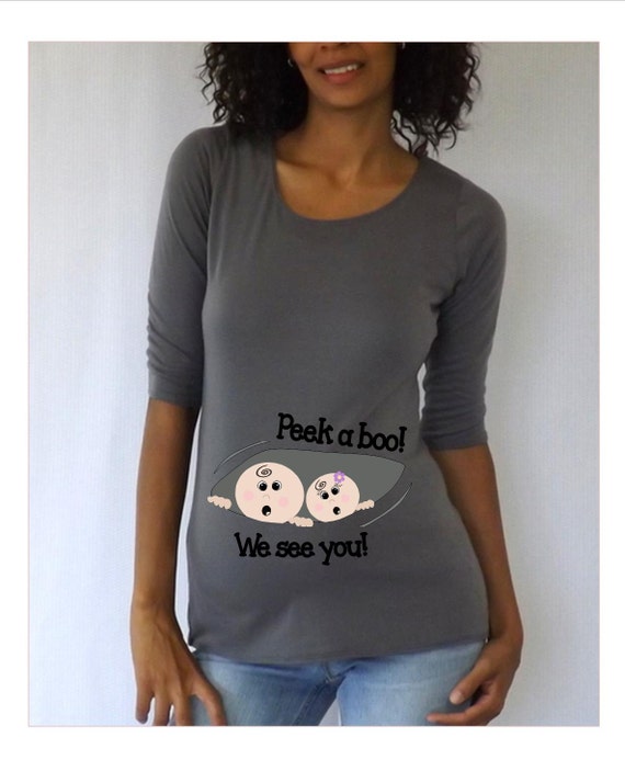 Items similar to Maternity Peek a Boo Twins Shirt/Tee " We see you