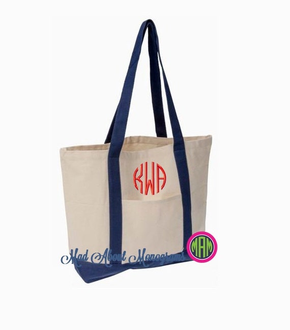 Monogrammed Canvas Boat Tote Bag The Amy Tote