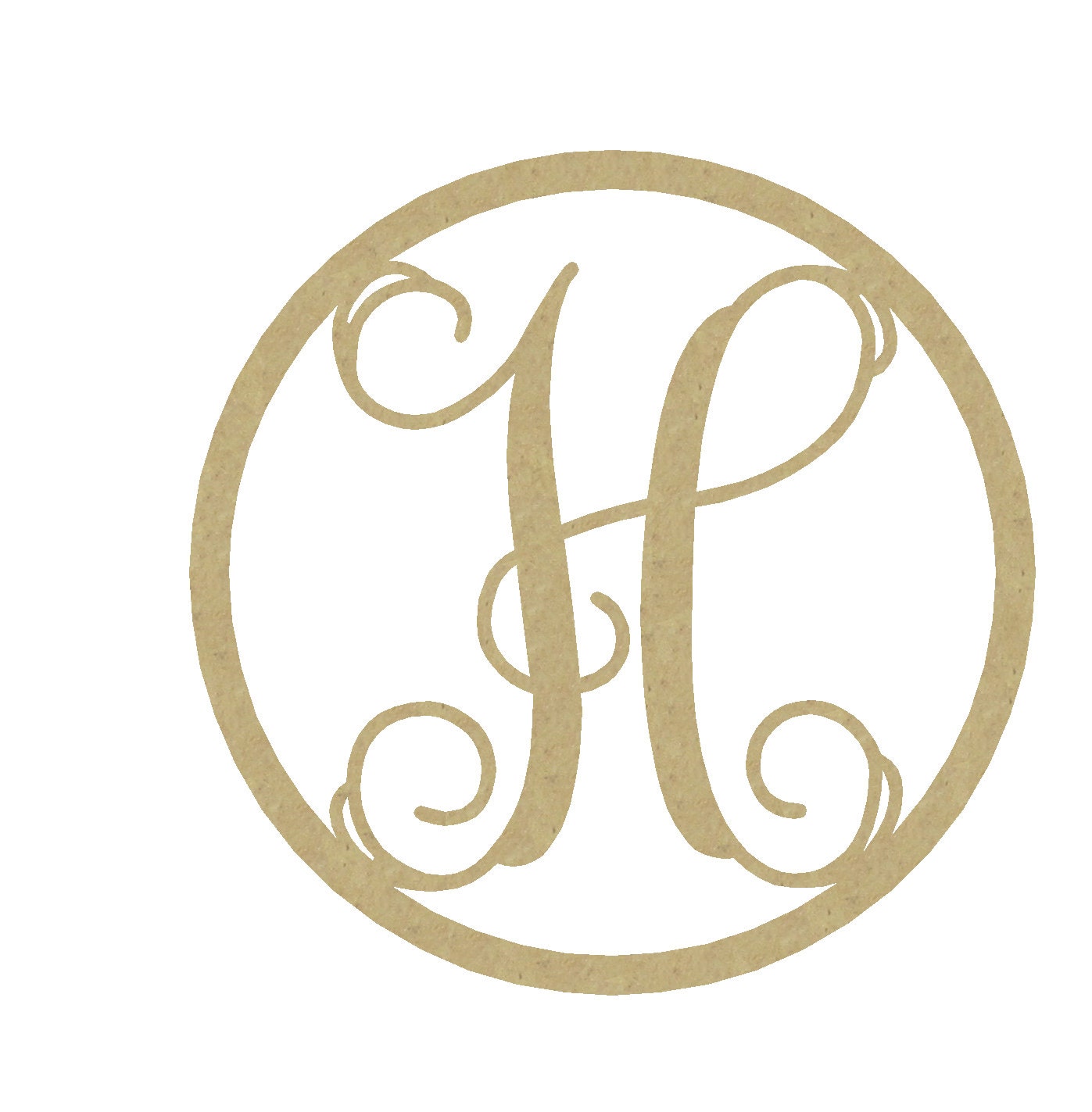 Wooden Monogram Letter H Large or Small Unfinished by Buildeez