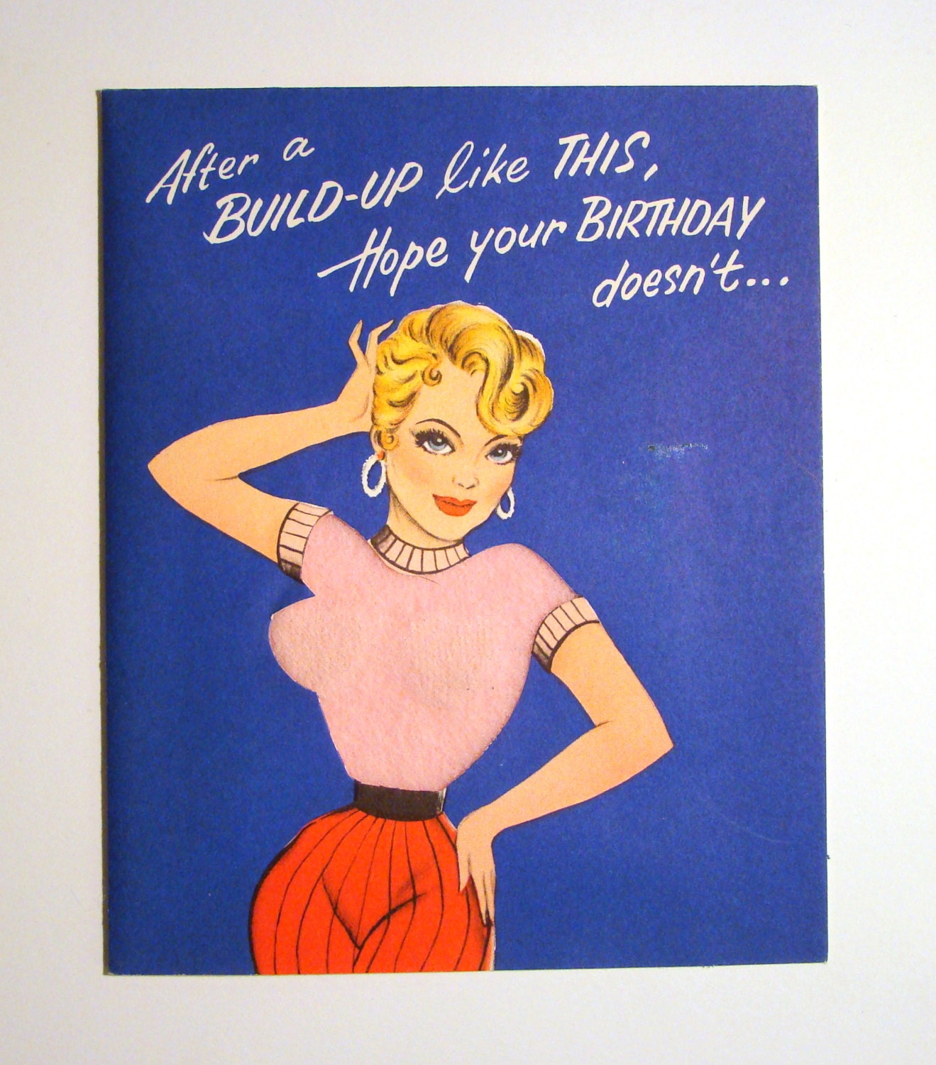 Carte d anniversaire  Vintage  r tro humour mi si cle