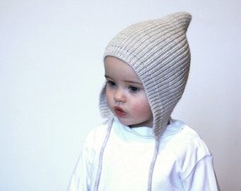 Pixie knit hat - Baby Pixie bonnet - Knitted hat Pixie - Elf knit hat