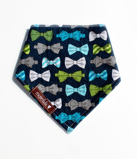 Baby bandana bib - Drool bib - Bow ties - Handmade in Canada